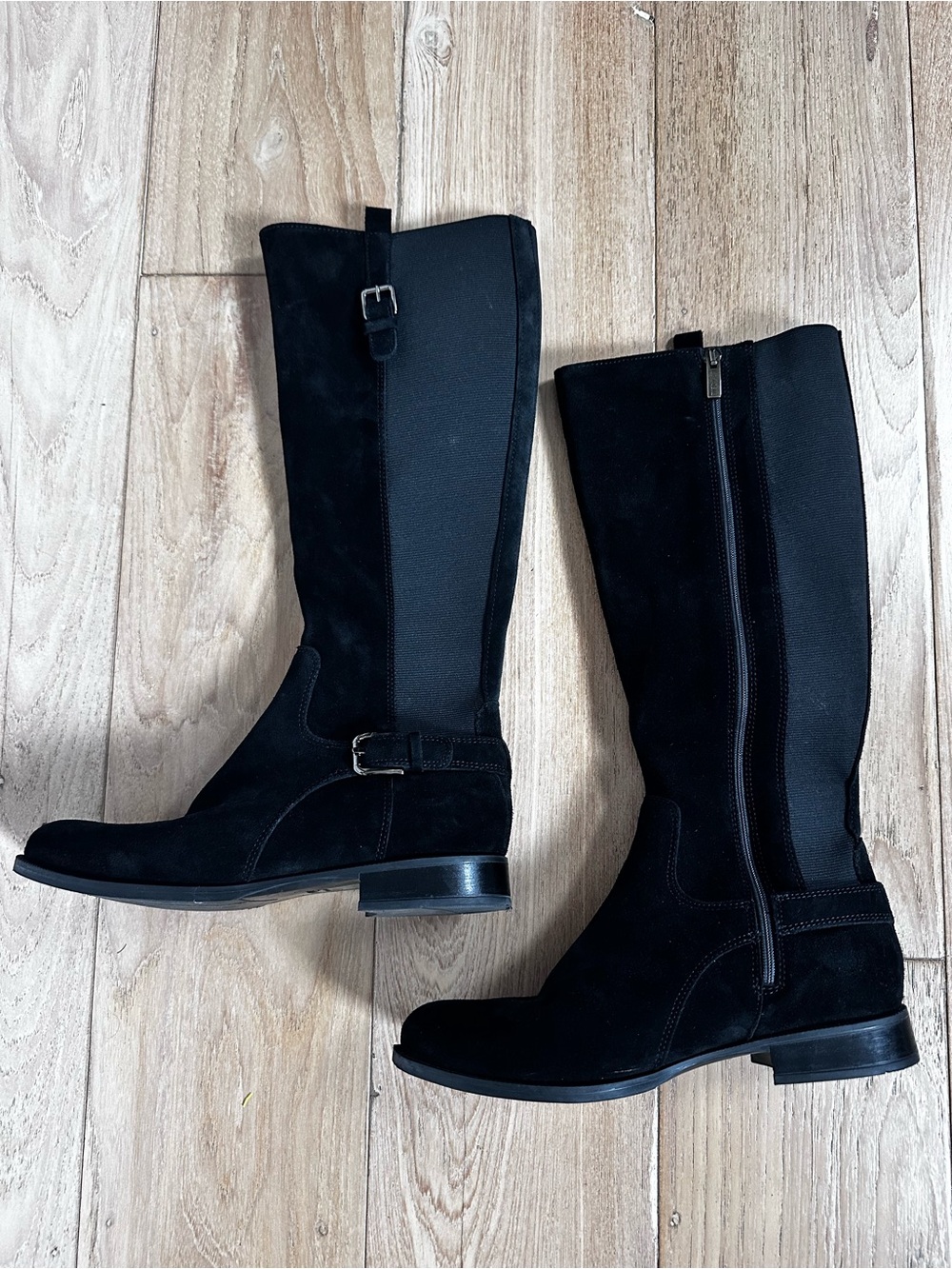 La Canadienne Samia Waterproof Black Suede Riding Boots